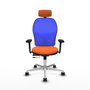 PIQUERAS Y CRESPO Silla de oficina Jorquera con mecanismo Sincro/Traslack, Naranja y Azul