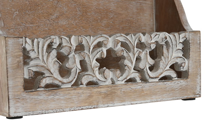 DKD Home Decor Organizador Natural Blanco Mango 8 x 18 x 25 cm DKD Home Decor Organizador Natural Blanco Mango 8 x 18 x 25 cm