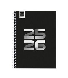 Finocam Agenda Escolar 2025-2026 645040326 4º Semana Vista Horizontal Negro 155x212