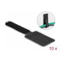 DeLOCK Mini Sujetacables de Gancho y Bucle Autoadhesivo 90 mm x 24 mm Negro (10 Unidades)