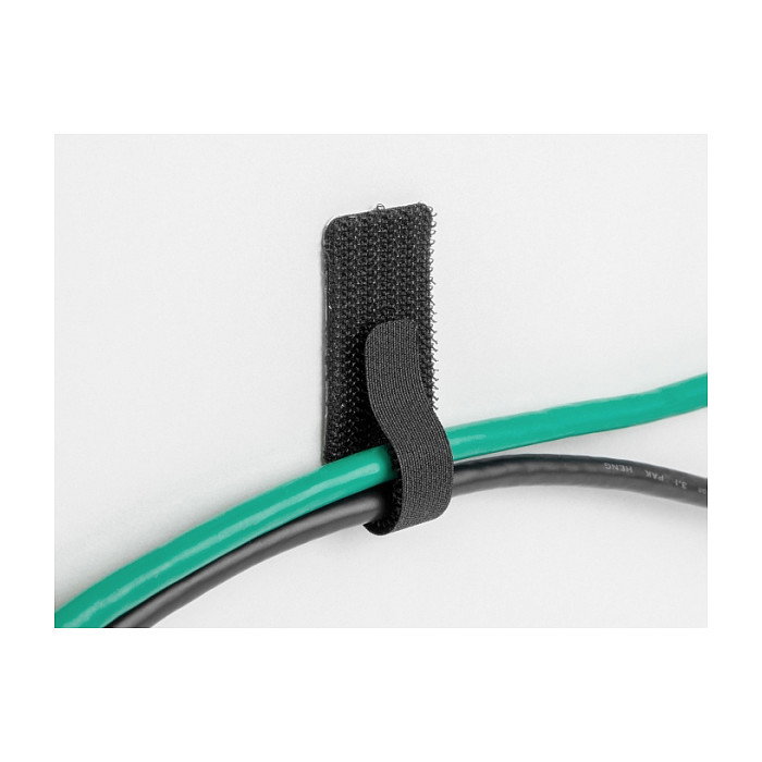 DeLOCK Mini Sujetacables de Gancho y Bucle Autoadhesivo 90 mm x 24 mm Negro (10 Unidades)