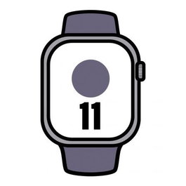 Apple MF8H4QL/A Watch Series 11 GPS/Cellular 42mm Plata Correa Deportiva Púrpura (S/M)