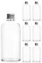 Hermia TU-100CC Juego de Botellas de Vidrio 100 ml Transparente y Plateado Set de 12 Piezas
