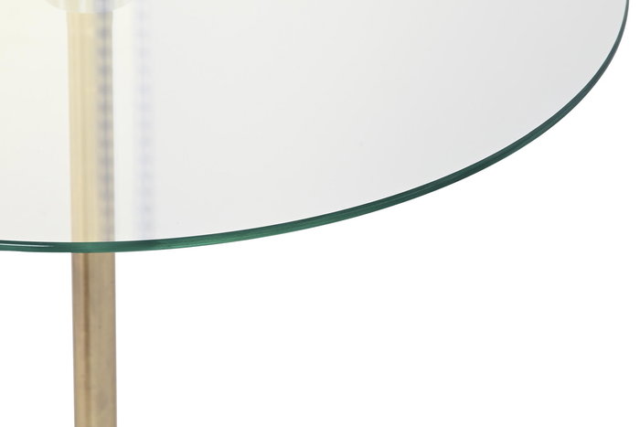 DKD Home Decor Mesita Auxiliar Moderno Dorado Negro Acero Cristal 45 x 50 x 45 cm