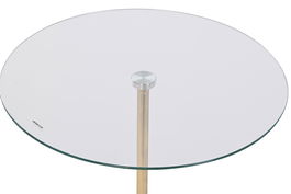 DKD Home Decor Mesita Auxiliar Moderno Dorado Negro Acero Cristal 45 x 50 x 45 cm