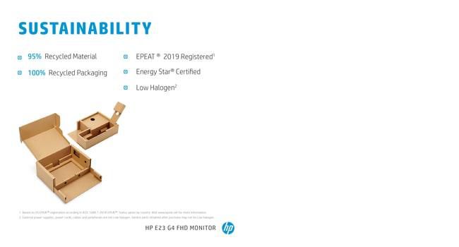 HP E23 G4 Monitor 23 pulgadas Full HD (1920x1080) con HP Eye Ease y Ergonómico, 5ms GtG, 250 nits