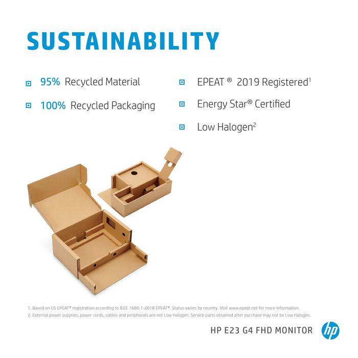HP E23 G4 Monitor 23 pulgadas Full HD (1920x1080) con HP Eye Ease y Ergonómico, 5ms GtG, 250 nits