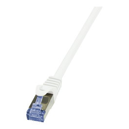 LogiLink Cable de Red Patch 0.25m Cat6a S/FTP AWG26 PIMF Blanco - Certificado 10G