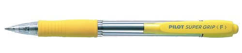 Pilot Supergrip Bolígrafo Retráctil Amarillo con Tinta Azul