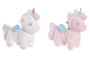 DKD Home Decor Peluche Unicornio Rosa Blanco 25 x 25 x 10 cm (4 Unidades)