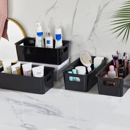 Hermia Ss4Lubin Organizador de Nevera, Set 4 Piezas, Color Negro