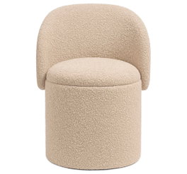 DKD Home Decor Reposapiés Convertible en Chenilla Beige
