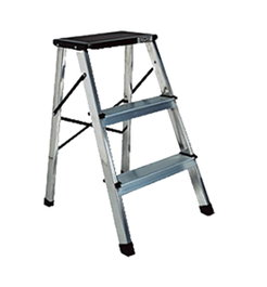 Escalera de aluminio reforzada taburete 3 peldaños