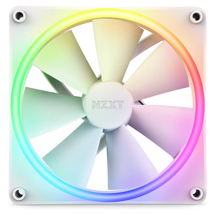 NZXT F140 RGB DUO Ventilador de 140 mm Single Blanco RF-D14SF-W1 con Luz RGB, 500-1800 RPM, 84.75 CFM
