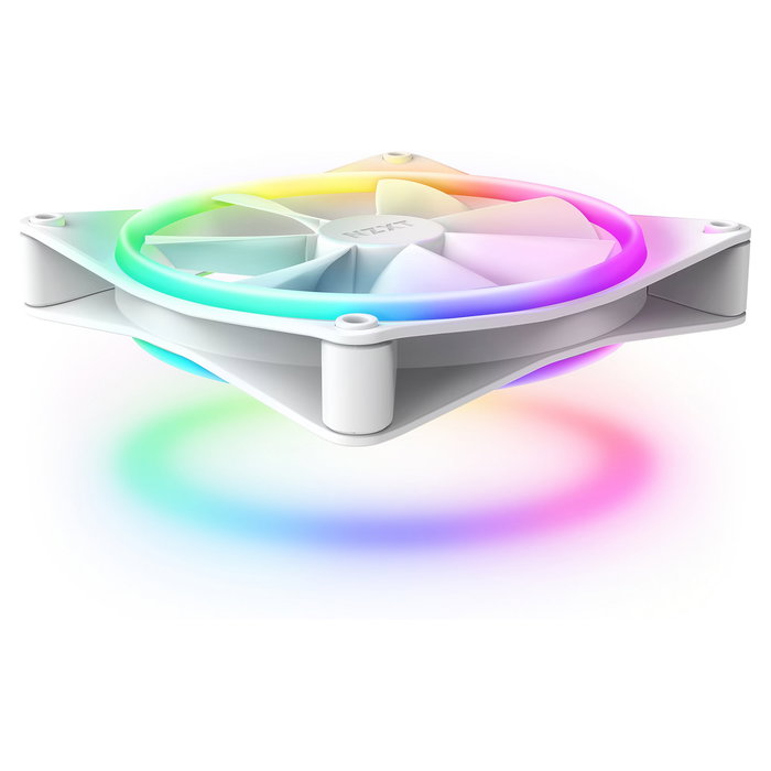 NZXT F140 RGB DUO Ventilador de 140 mm Single Blanco RF-D14SF-W1 con Luz RGB, 500-1800 RPM, 84.75 CFM