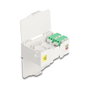 DeLOCK 88098 Caja de conexión de fibra óptica para carril DIN con 4 x LC Duplex