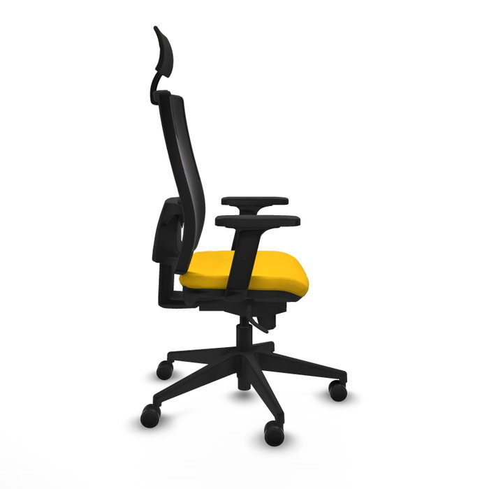 PIQUERAS Y CRESPO Silla de oficina Horna con mecanismo Sincro, Amarillo y Negro