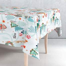 Exma Rollo de hule mantel con diseño navideño, 1,40 x 25 m
