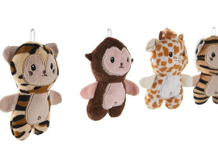 DKD Home Decor Llavero Multicolor Poliester Animales para Niños 4 x 10 x 6 cm (16 Unidades) DKD Home Decor Llavero Multicolor Poliester Animales para Niños 4 x 10 x 6 cm (16 Unidades)