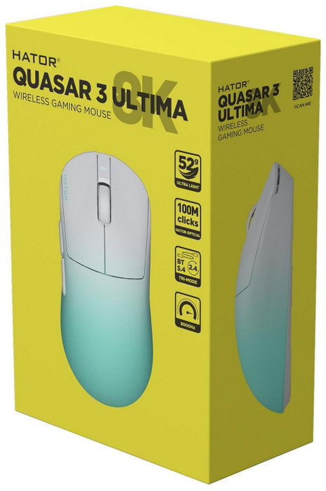 Hator Quasar 3 Ultima Ratón Gaming Inalámbrico Verde