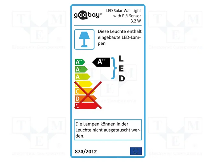 GOOBAY Lámpara solar LED 3,2W IP65