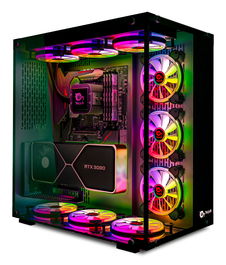 Talius caja Atx gaming Cronos Negra RGB cristal templado USB 3.0 (Incluye 3 ventiladores)