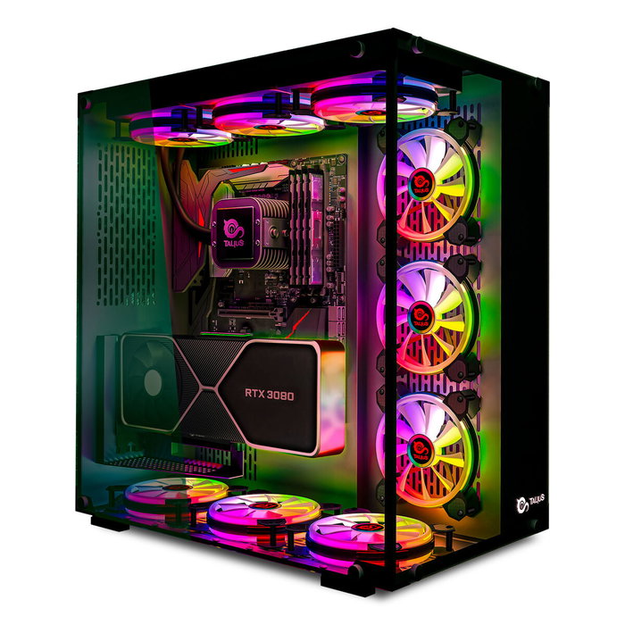Talius Cronos Caja Gaming Negra con Cristal Templado y 3 Ventiladores ARGB Talius Cronos Caja Gaming Negra con Cristal Templado y 3 Ventiladores ARGB