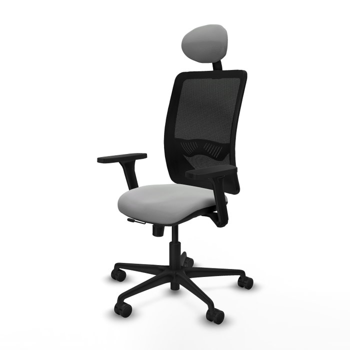 PIQUERAS Y CRESPO Silla de oficina Zulema con mecanismo Sincro/Traslack, Gris claro y Negro