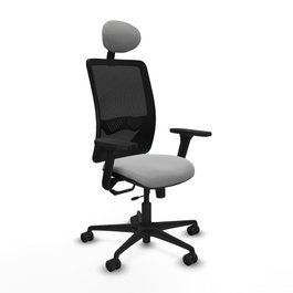 PIQUERAS Y CRESPO Silla de oficina Zulema con mecanismo Sincro/Traslack, Gris claro y Negro
