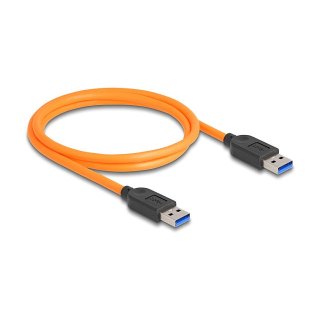 DeLOCK Cable USB 5 Gbps Tipo-A Macho a Tipo-A Macho para Fotografia Atada, Longitud 1 m, Color Naranja