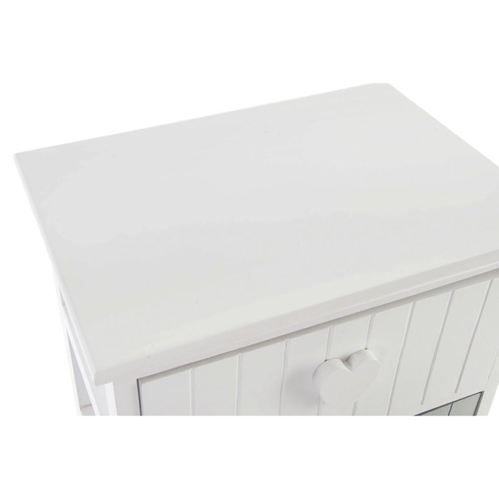 DKD Home Decor Cajonera Paulownia Corazones Blanco y Gris DKD Home Decor Cajonera Paulownia Corazones Blanco y Gris