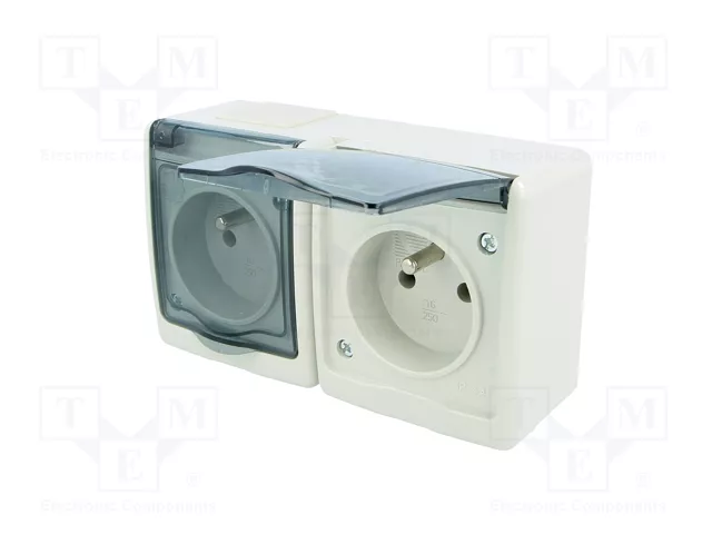 PAWBOL Tomacorriente de alimentación AC 16A 250V Gris