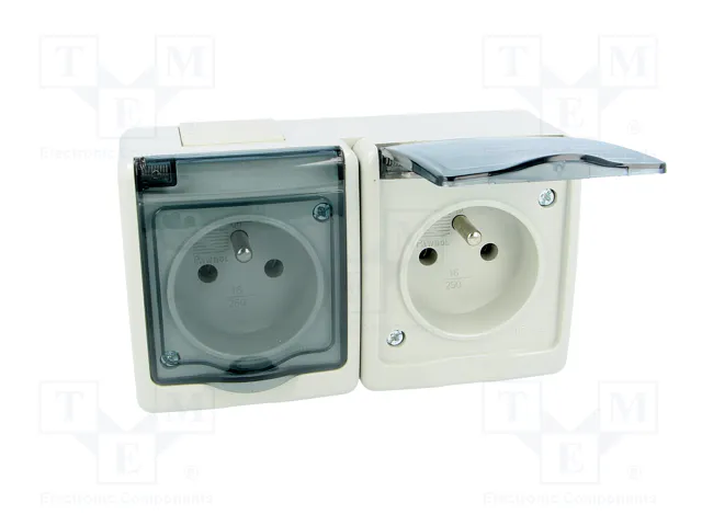 PAWBOL Tomacorriente de alimentación AC 16A 250V Gris