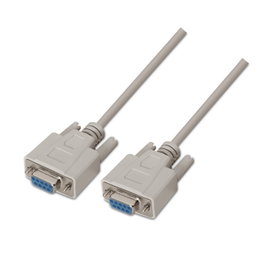 Aisens Cable Serie RS232 DB9 Hembra a DB9 Hembra 1,8m Beige