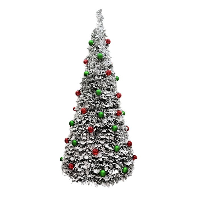 DKD Home Decor Árbol de Navidad Nevado Plegable con LED Verde DKD Home Decor Árbol de Navidad Nevado Plegable con LED Verde