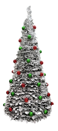 DKD Home Decor Árbol de Navidad Nevado Plegable con LED Verde