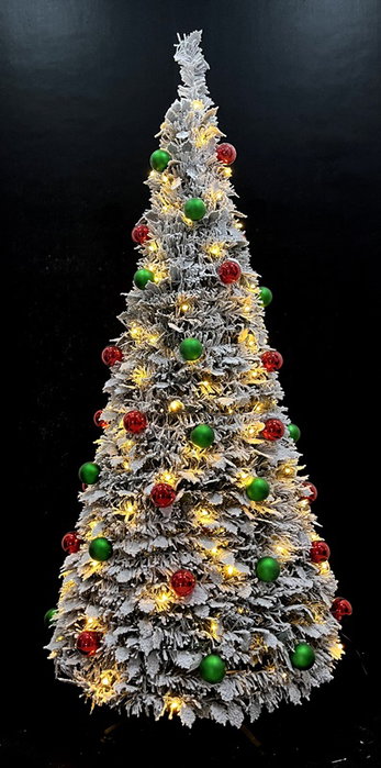 DKD Home Decor Árbol de Navidad Nevado Plegable con LED Verde