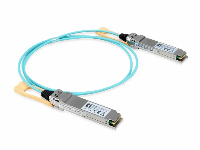 LevelOne AOC-0501 Cable Activo Óptico QSFP28 de 100 Gbps SR4 850 nm - Cable de Fibra Óptica de 1 m - IEEE 802.3bm