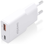 AISENS Cargador GaN Ultra Delgado 30W USB-C y USB-A Blanco ASCH-30W2P046-W