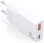 AISENS Cargador GaN Ultra Delgado 30W USB-C y USB-A Blanco ASCH-30W2P046-W