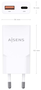Aisens Cargador GaN 30W Ultra Delgado Blanco USB-C y USB-A