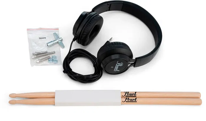PEARL Batería Electrónica E-Roadshow ERS-1000 Kit Completo con Pads de Malla, 150 Sonidos, Metrónomo, Incluye Baquetas, Sillín y Auriculares