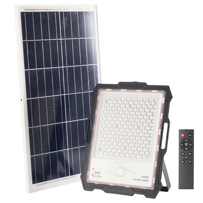 Proyector LED Solar 200W con Sensor y Control Remoto LUM-MJ-DW904