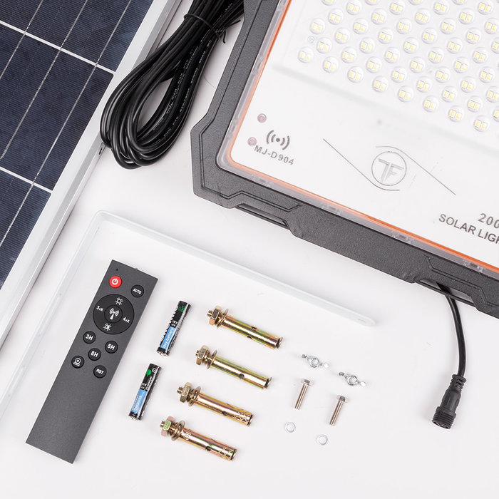 Proyector LED Solar 200W con Sensor y Control Remoto LUM-MJ-DW904