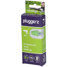 Pluggerz Pro Tapones para los oídos, Verde, 4 uds