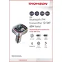 Thomson THO3513767430012 Transmisor FM Bluetooth 5.4 12/24V con Carga Rápida QC3.0 y PD 30W, LED Azul