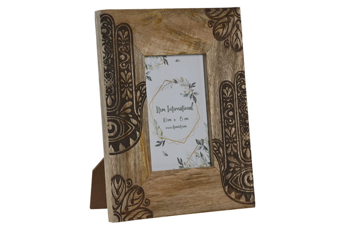 DKD Home Decor Hamsa 24 Marco de Fotos Indio Natural 10x15cm Mango y Cristal Grabado 20x25x2 cm (2 Unidades) DKD Home Decor Hamsa 24 Marco de Fotos Indio Natural 10x15cm Mango y Cristal Grabado 20x25x2 cm (2 Unidades)