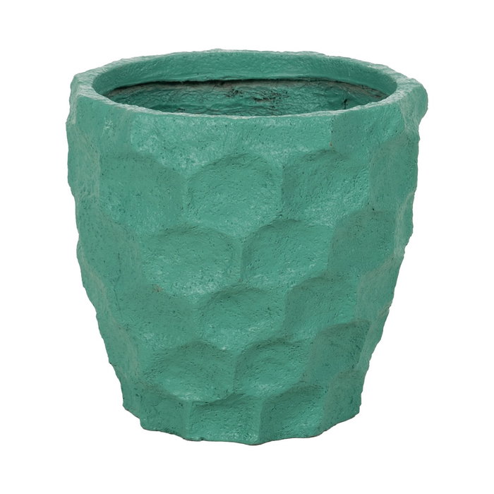 S/2 Macetero Turquesa Cemento Decoración 41 X 41 X 39,60 cm