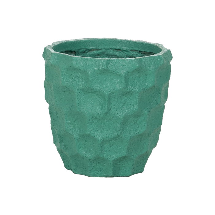 S/2 Macetero Turquesa Cemento Decoración 41 X 41 X 39,60 cm