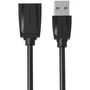 Vention VAS-A44-B050 Cable de Extensión USB 2.0 Macho a Hembra 50cm Negro